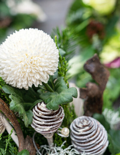Boris Becker Chrysanthemen passen zu Silbergrau & Grün